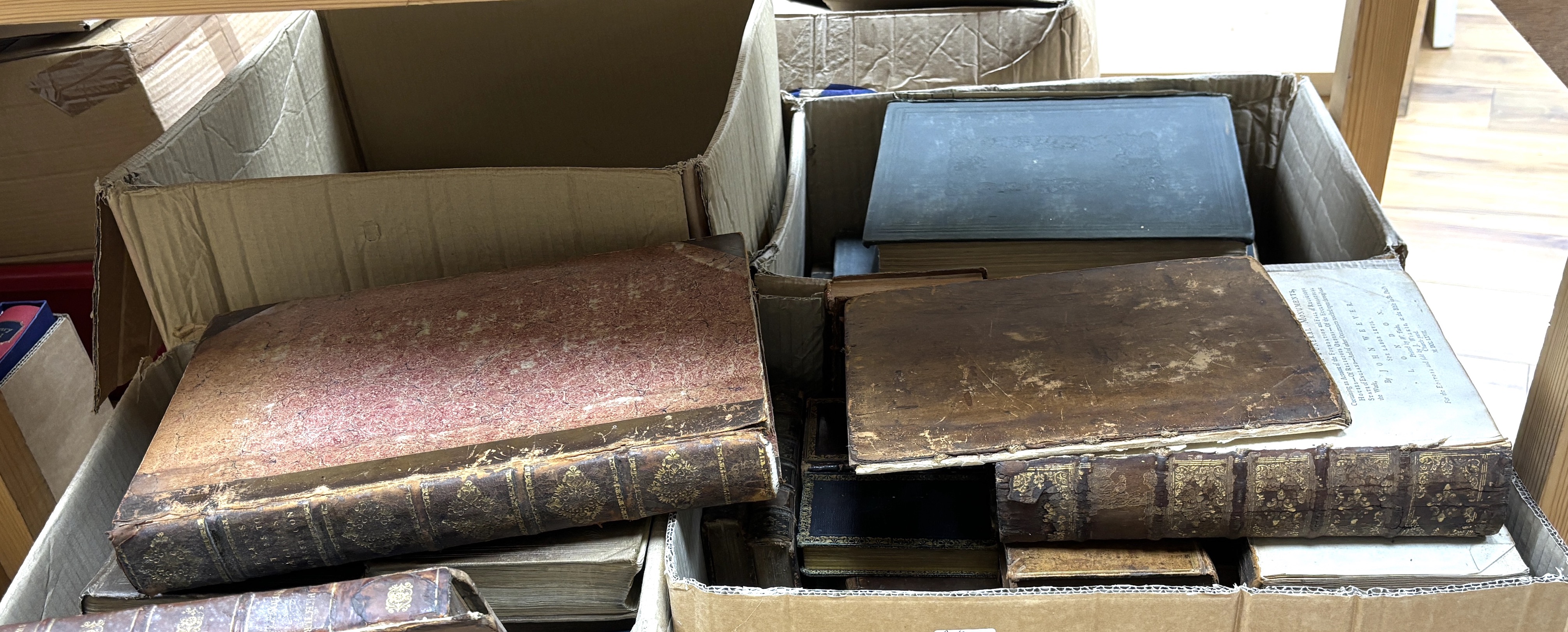 British Topography, History and Related - Antiquarian volumes, including Magna Britannia et Hibernia, vols. 3 and 4 (only). folded county maps; contemp. panelled calf. 1724-27; Reynolds, Rev. Thomas - Iter Britanniarum..